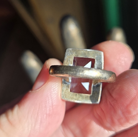 Quartz emerald cut natural crystal gemstone sterling rings sz 6 & 8 available - Picture 4 of 5